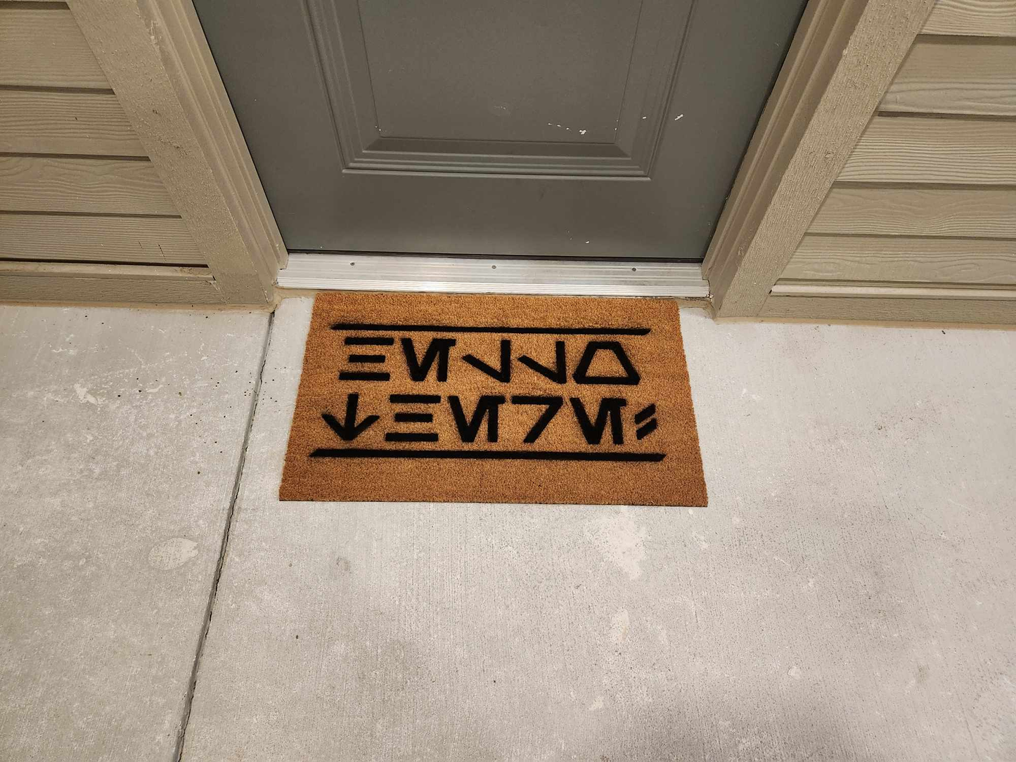 "Hello There!" Aurebesh Welcome Mat