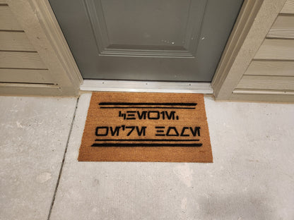 "Chewie, We're Home" Aurebesh Welcome Mat